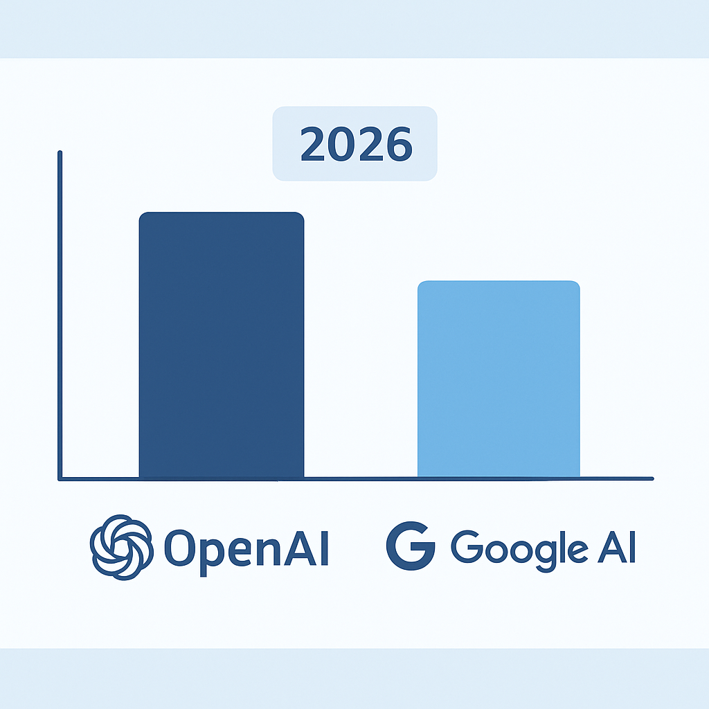 Market share comparison chart between AI companies