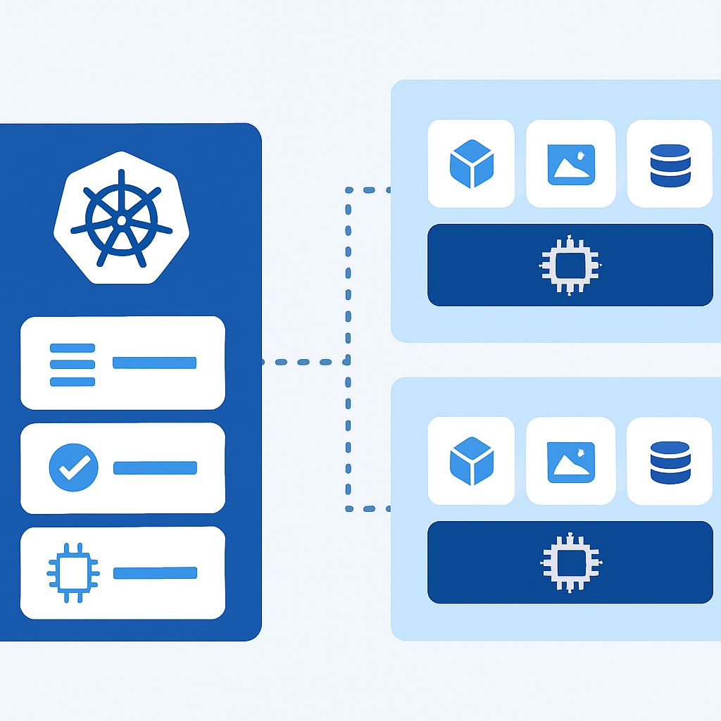 Kubernetes architecture diagram with control plane and worker node components