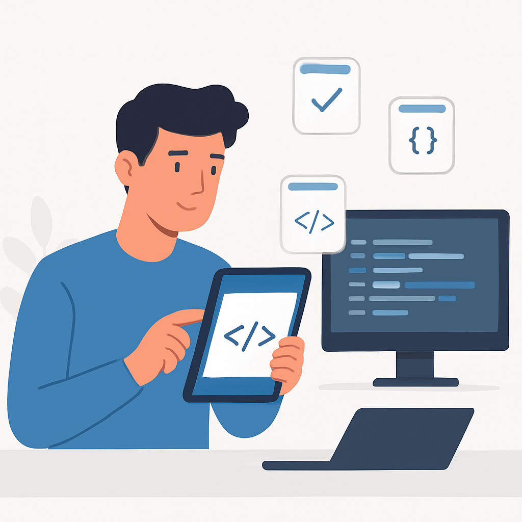 Developer practicing active recall with flashcards