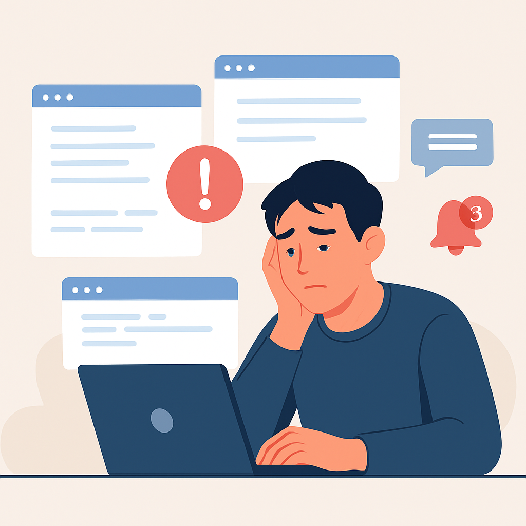 Developer struggling with multitasking and lack of sleep