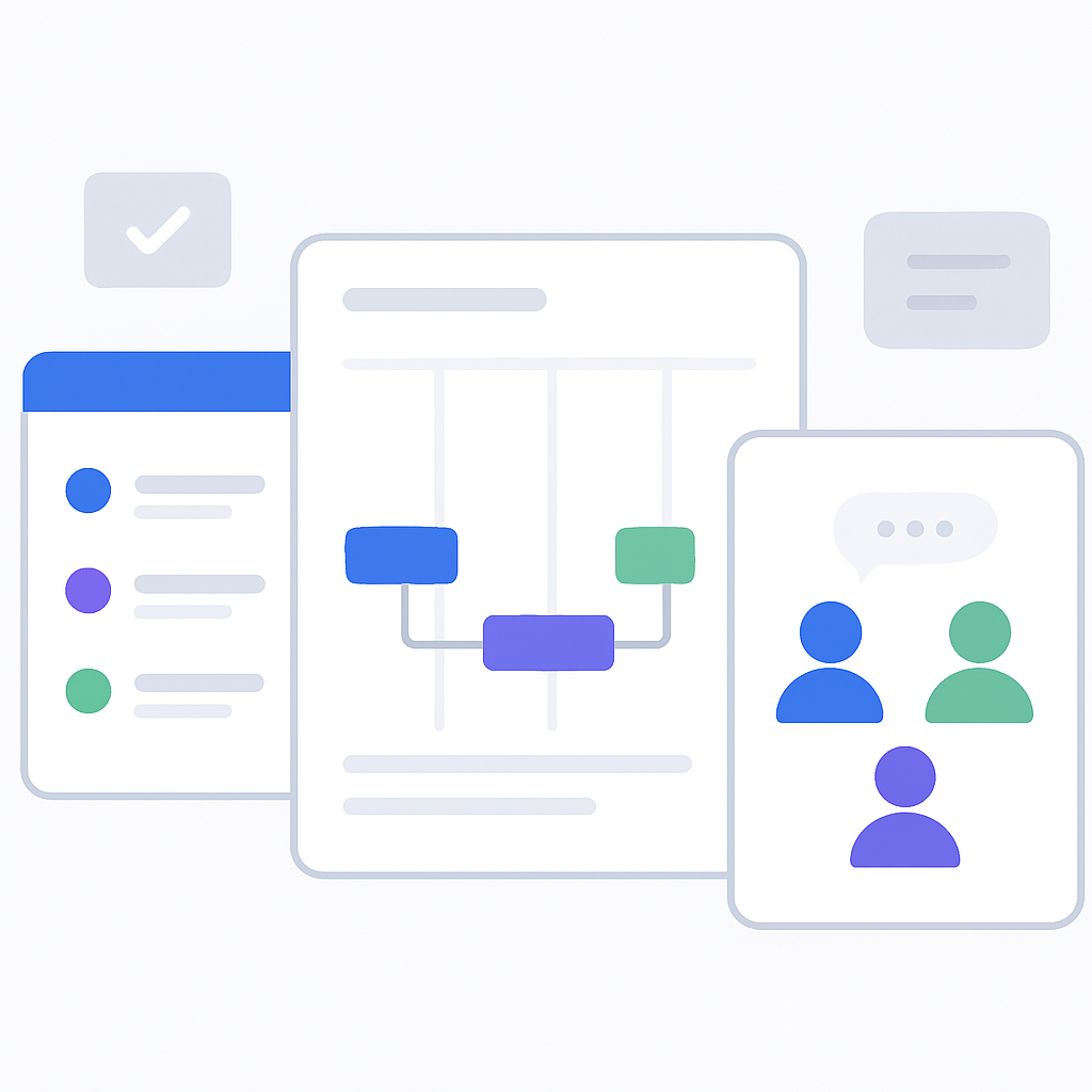 Linear project management interface with issue tracking and roadmap visualization