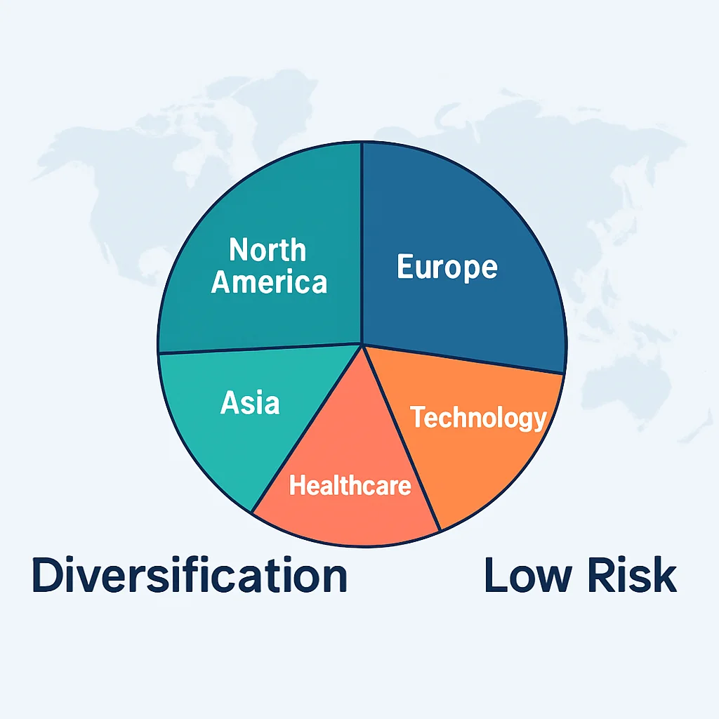 Globally diversified ETF portfolio diagram