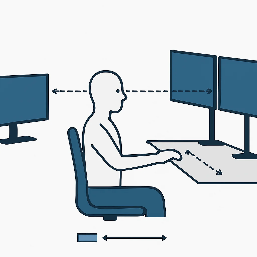 Monitor placement guide for developers