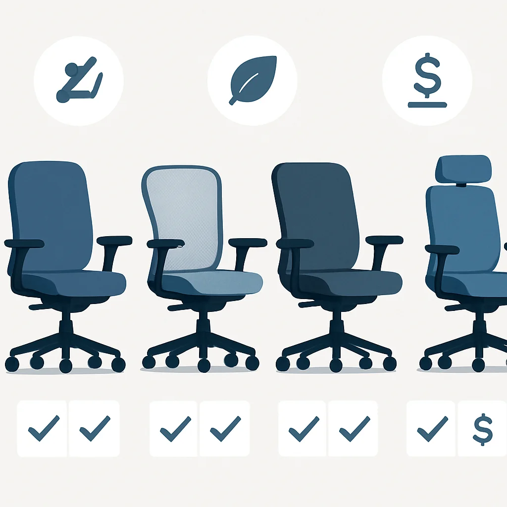 Ergonomic chair comparison table