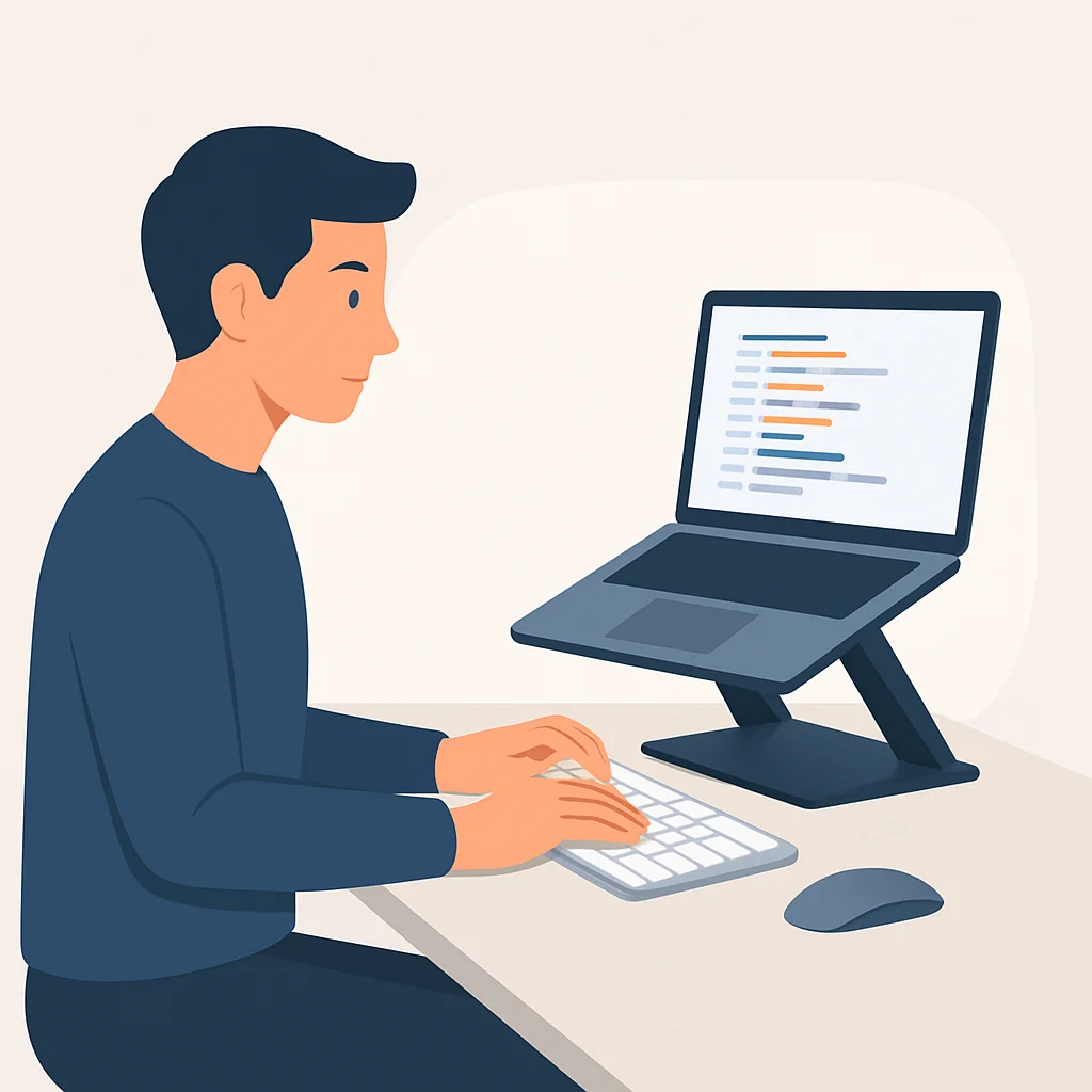 Portable ergonomic laptop setup for remote developers