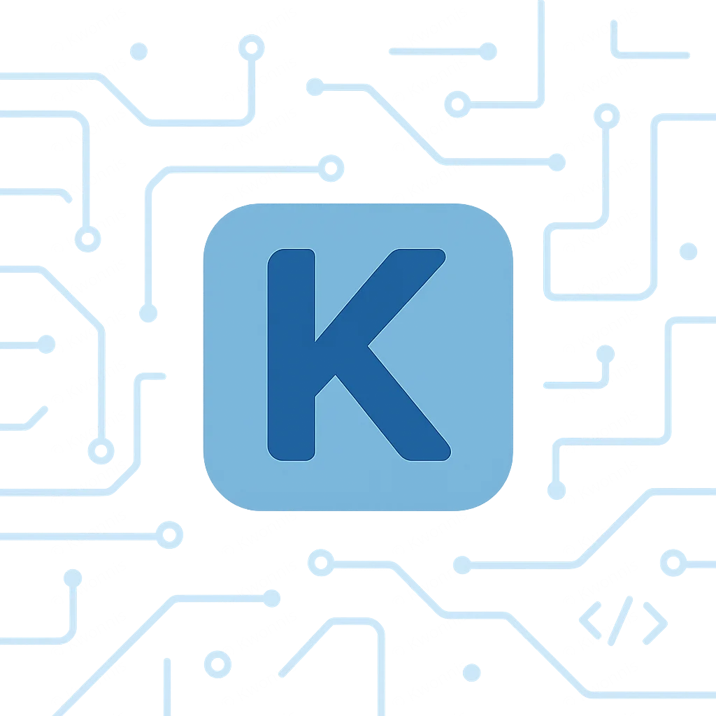Kwonnis blog logo with tech background