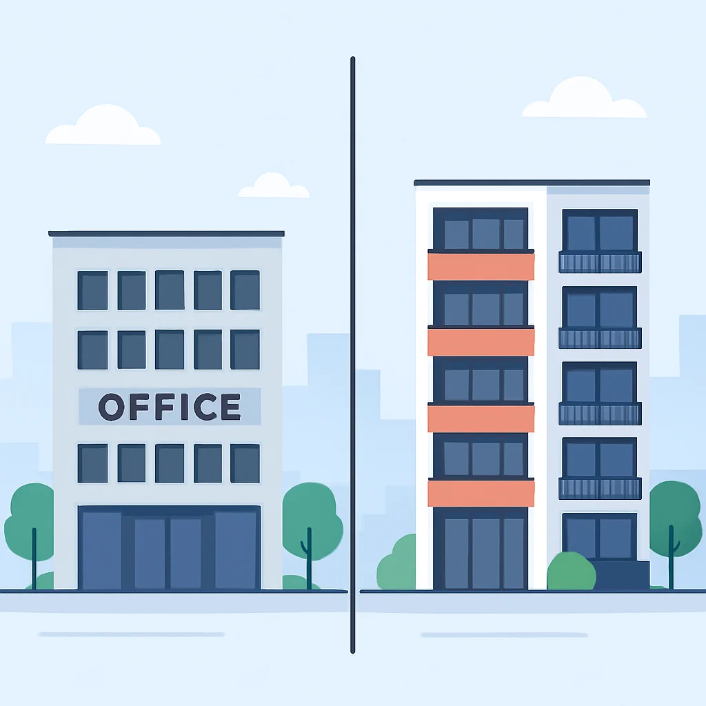 Kantoortransformatie naar woningen in stedelijke omgeving: voor en na