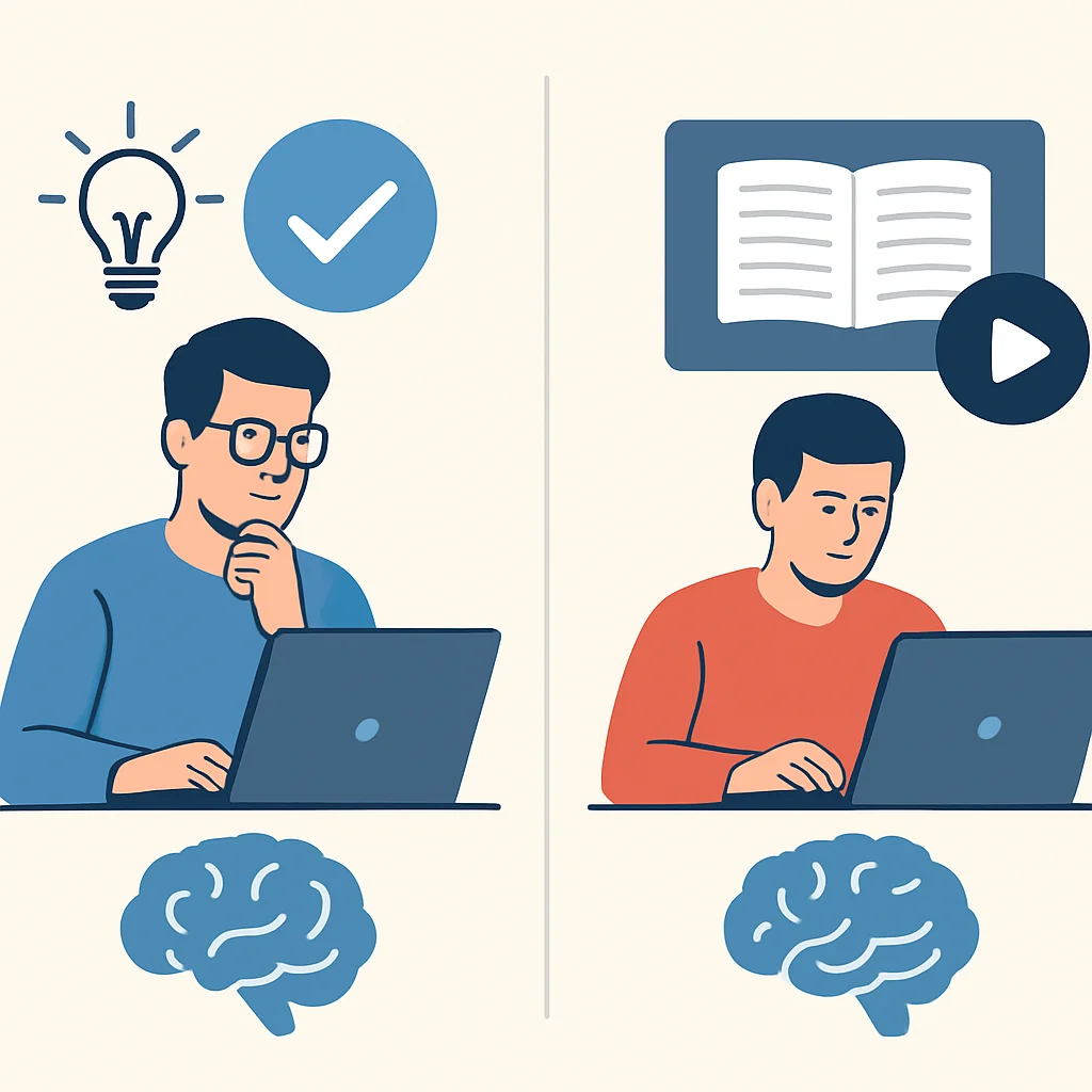 Active Recall vs Passive Learning Diagram