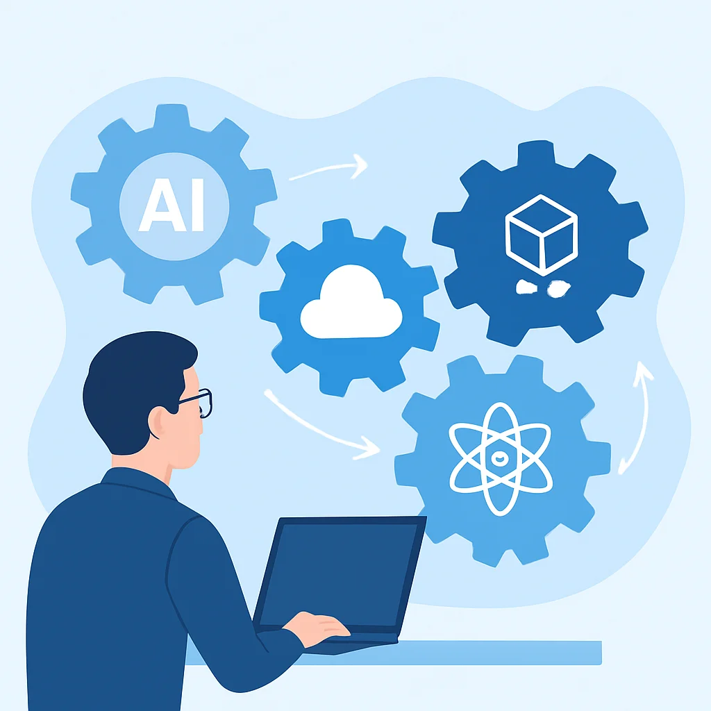 Developer navigating evolving tech landscape