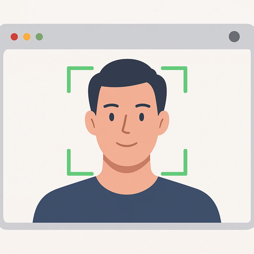 Live webcam face detection with bounding box