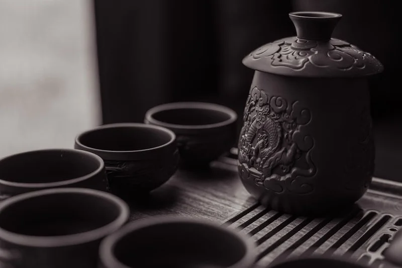 Chinese tea ceremony setup