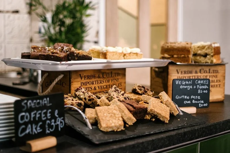 Assortment of colorful vegan and gluten-free desserts