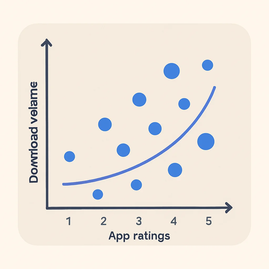 App ratings vs. download chart