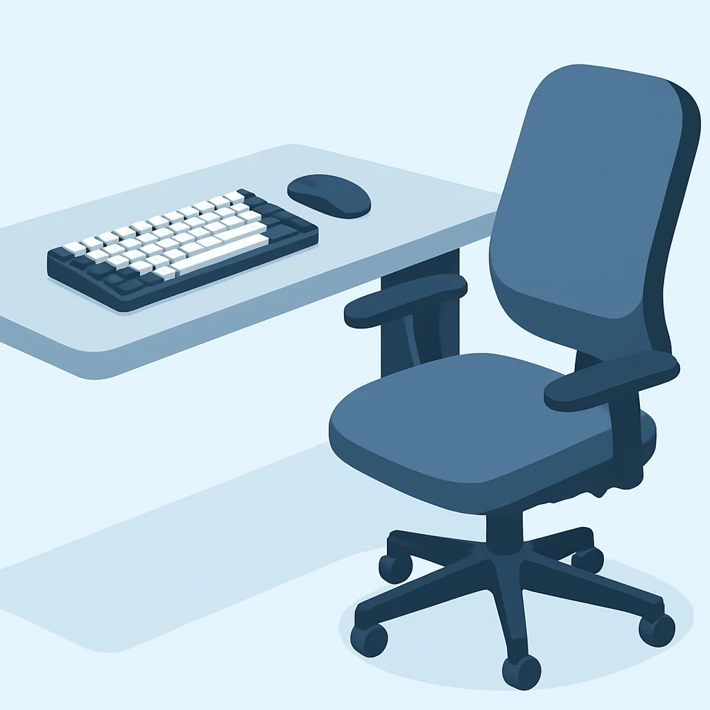 Optimized developer desk setup with compact keyboard