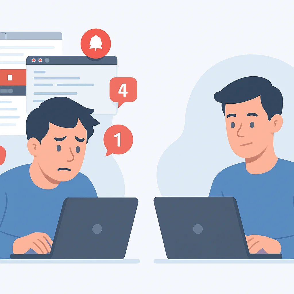 Visualizing distraction vs focused work for developers