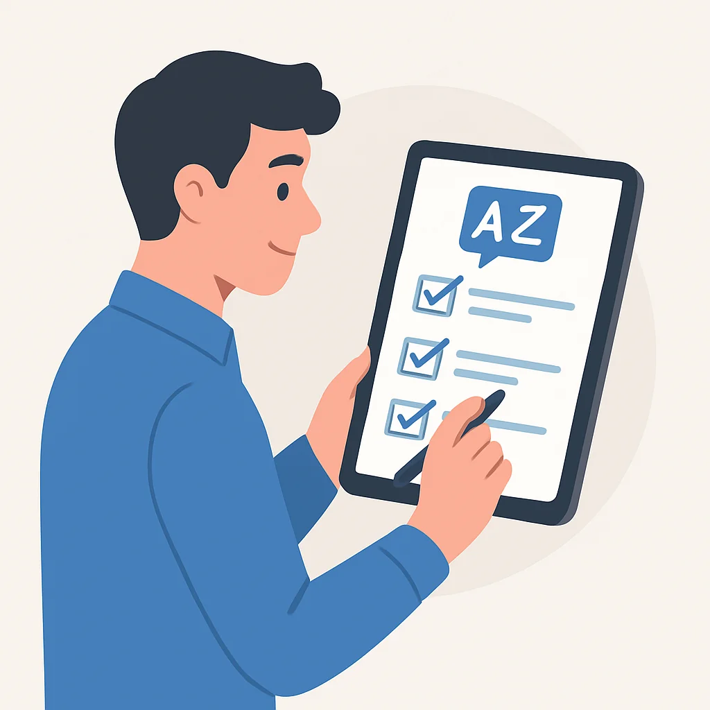 Digital checklist for language immersion goals