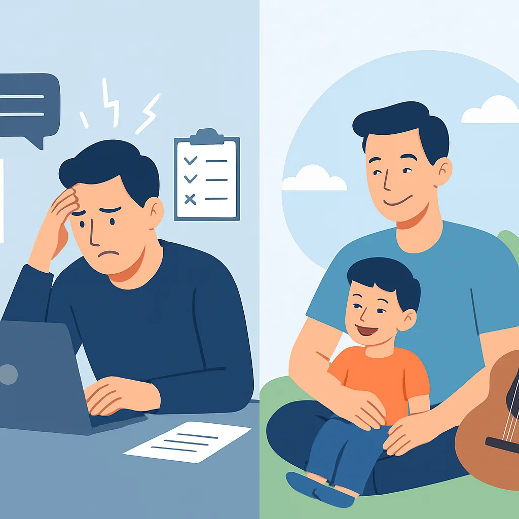 Visual representation of work-life balance for developers