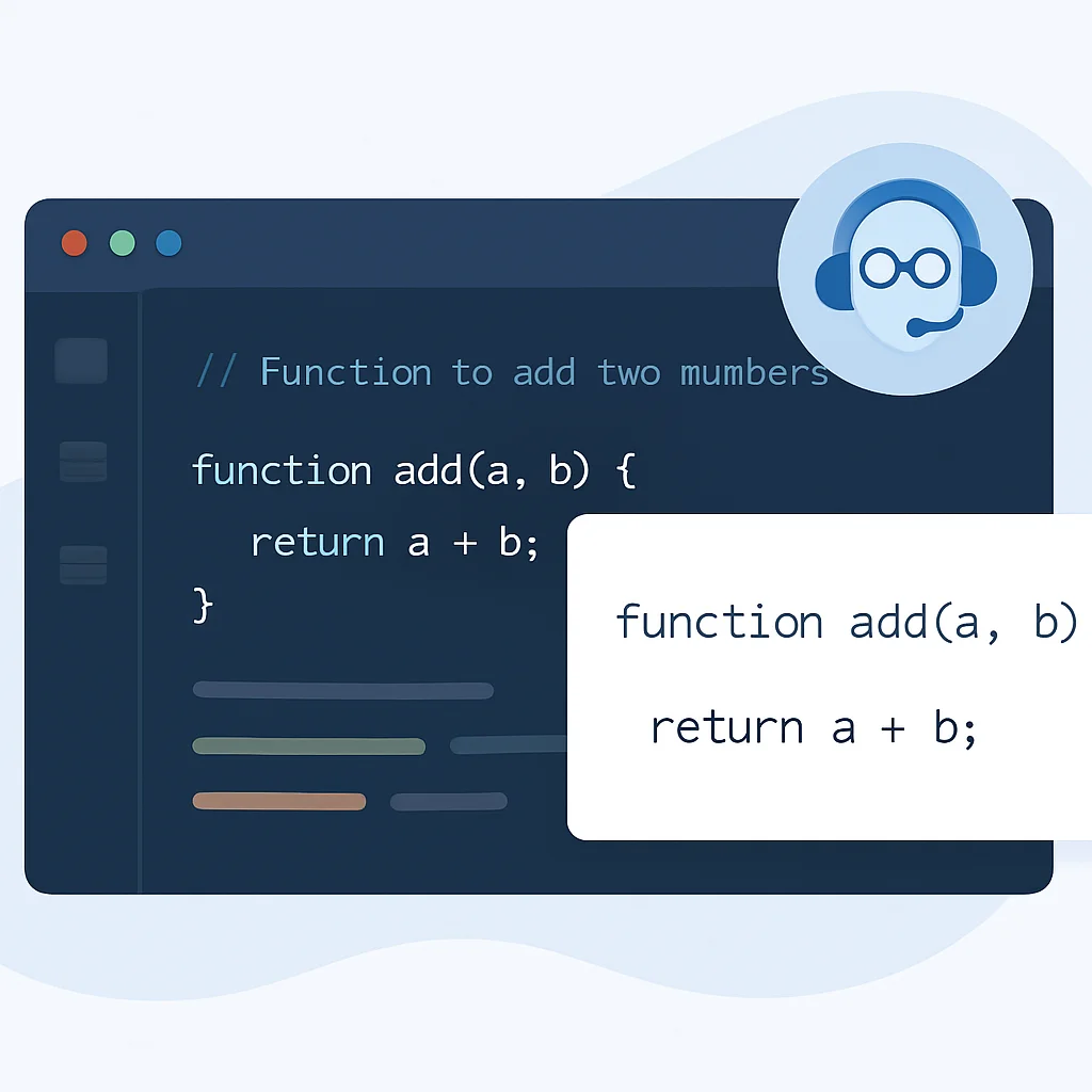 GitHub Copilot in VS Code showing AI code generation