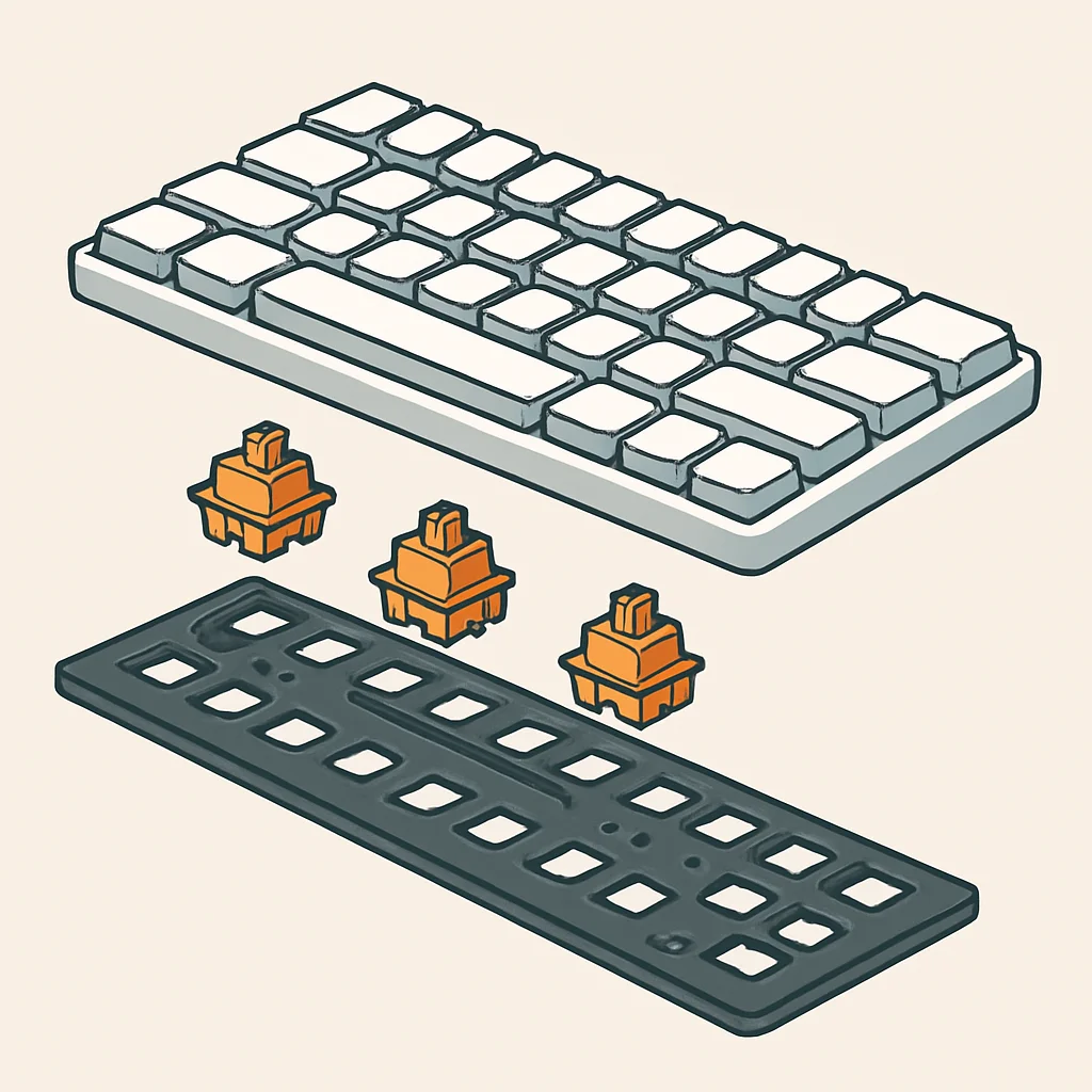 Hot-swappable mechanical keyboard switches diagram