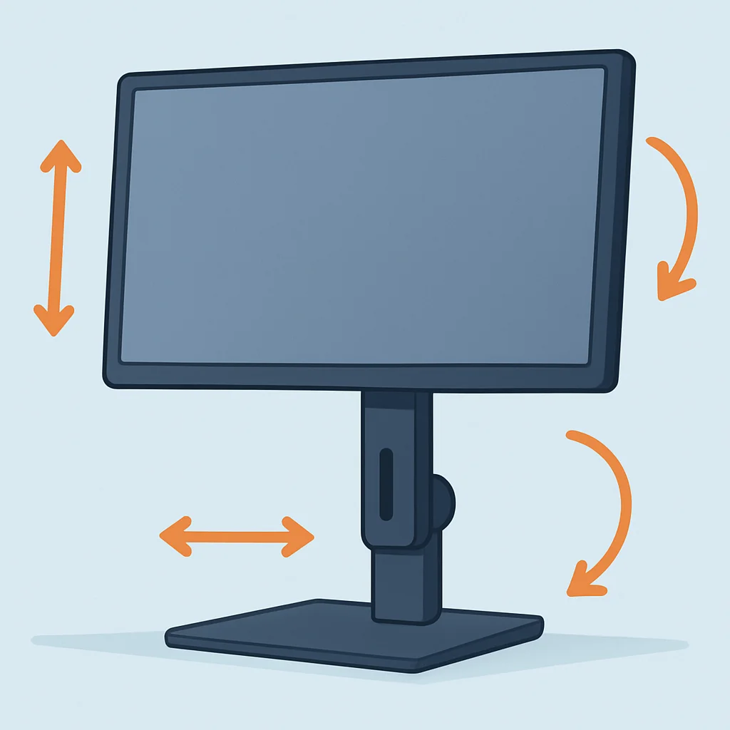 Ergonomic monitor stand adjustments