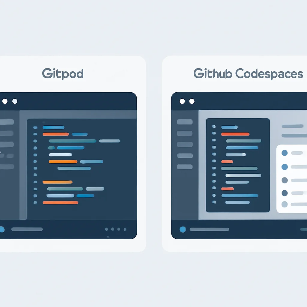 Gitpod vs Codespaces UI comparison