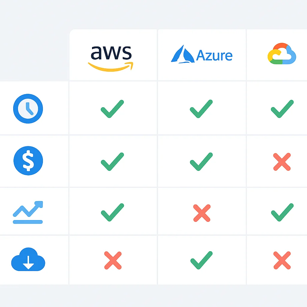 Cloud provider cost optimization feature comparison