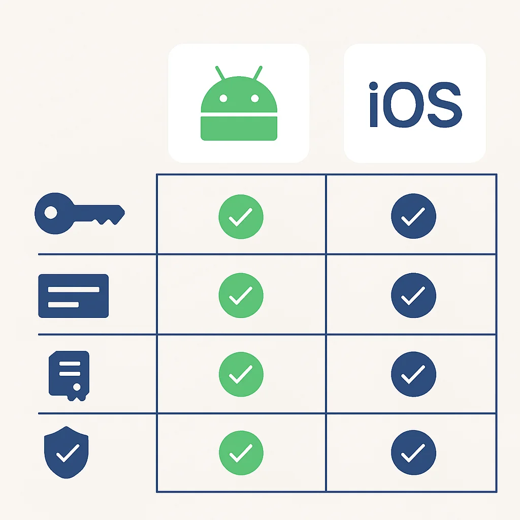 Android vs iOS Mobile Security Feature Comparison Table