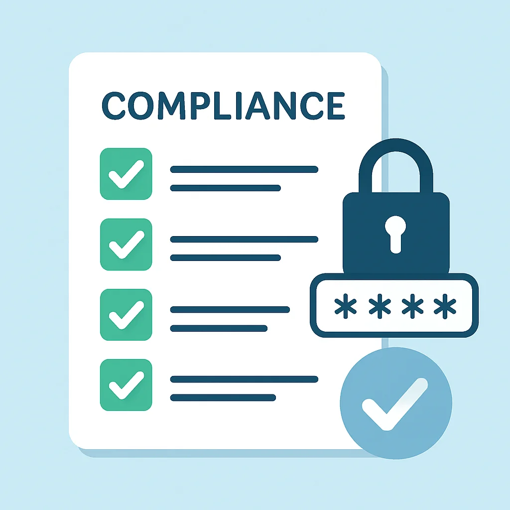 Security compliance checklist with password manager benefits