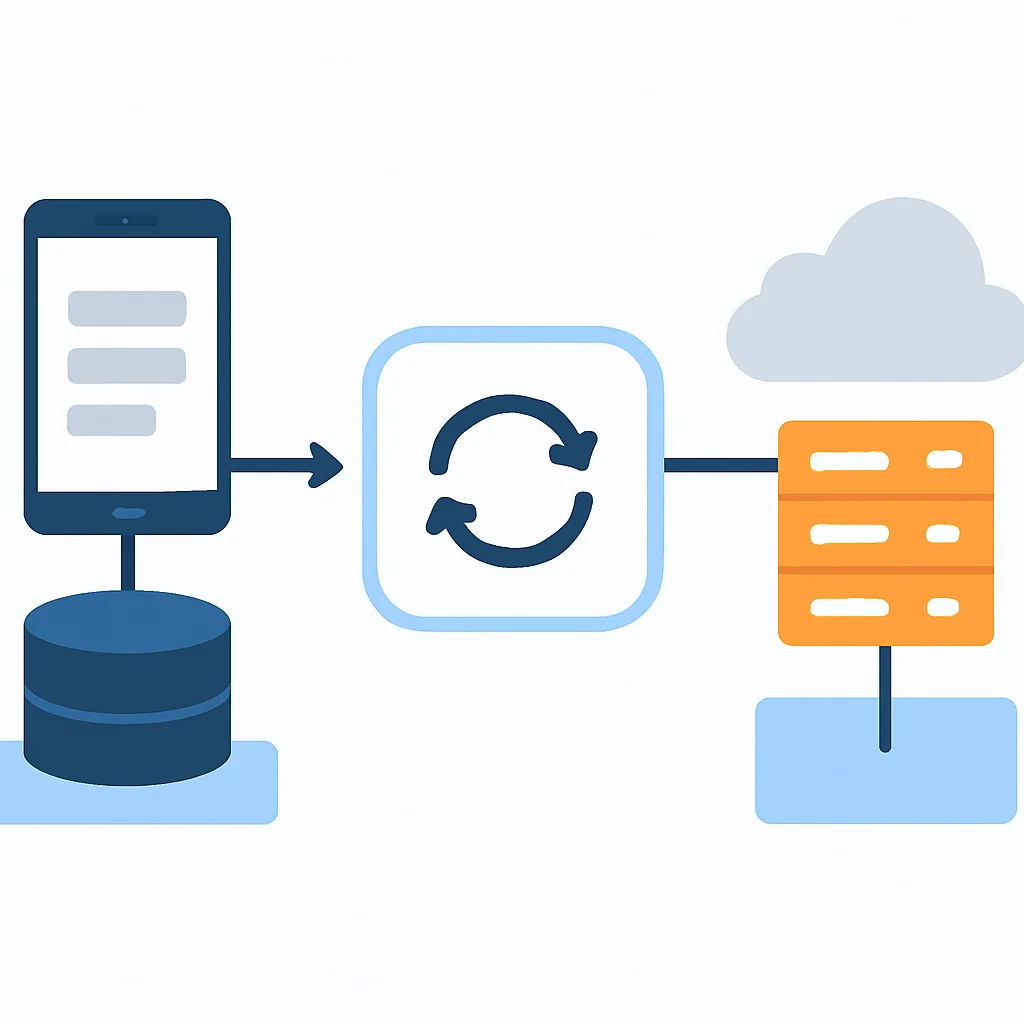 Offline-first app architecture with local data and sync