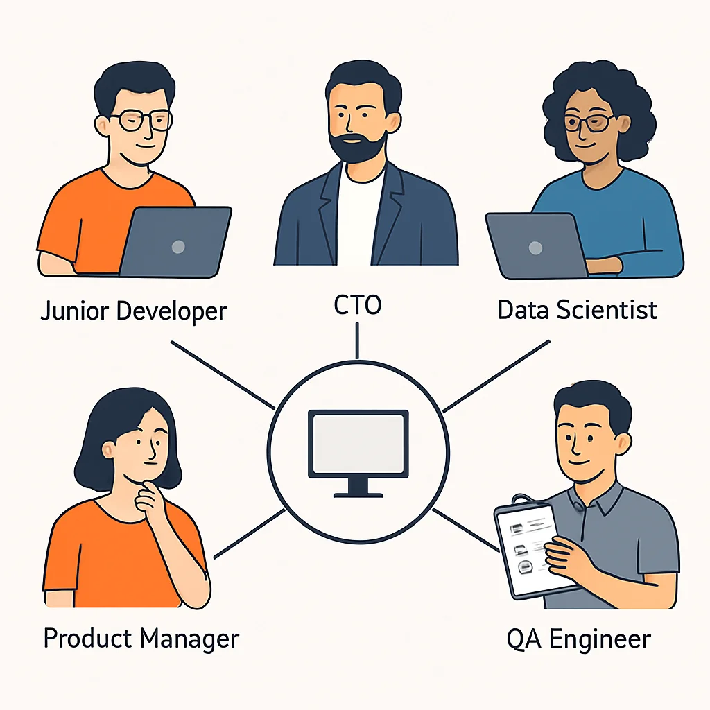 Audience segmentation diagram for tech blog personas