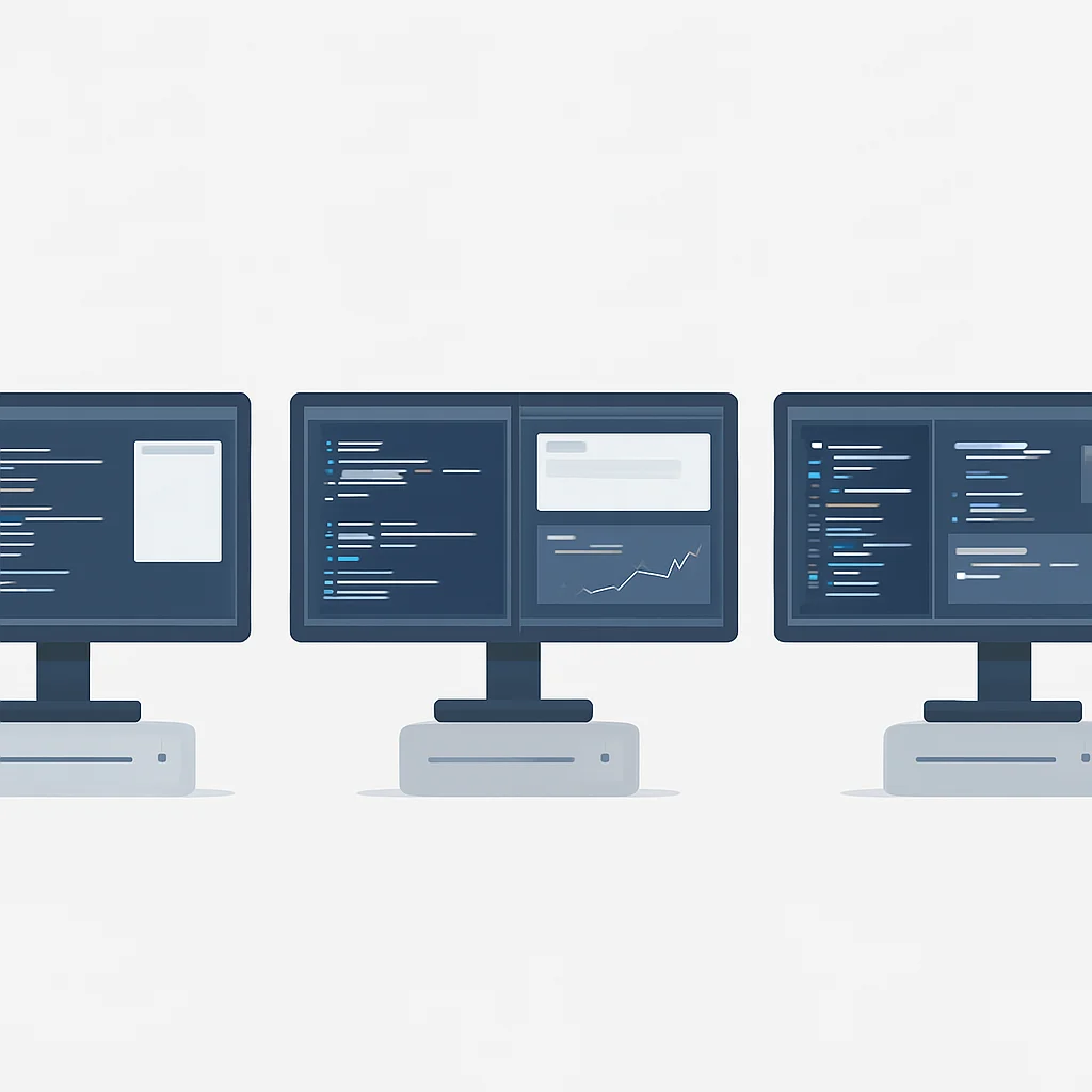 Developer monitor setup comparison diagram
