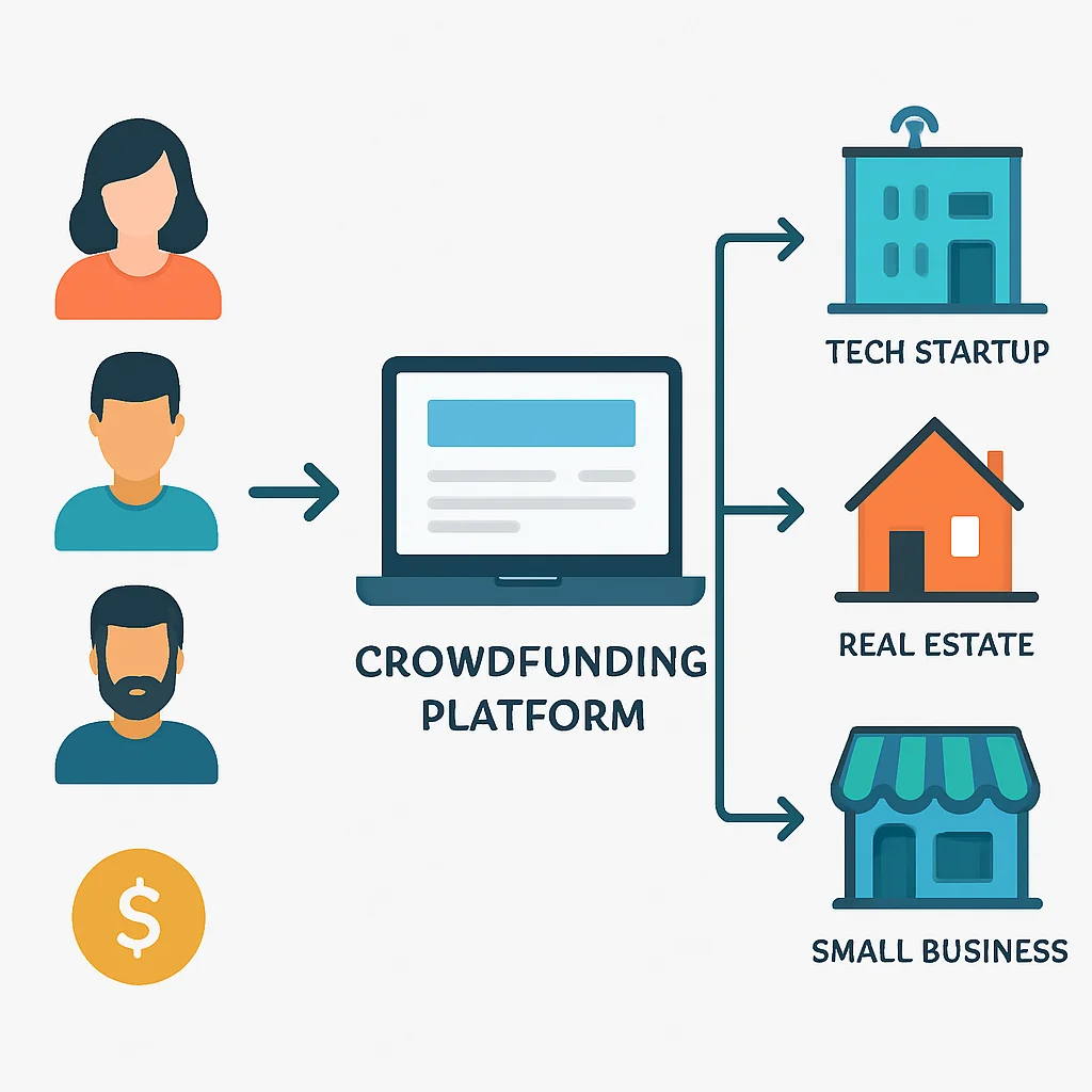 Crowdfunding investment flow diagram