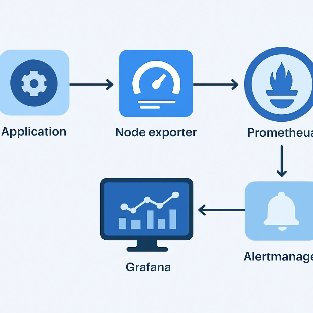 Microservice monitoring flow with Prometheus and Grafana