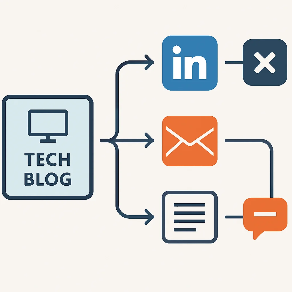 Tech blog content distribution flowchart