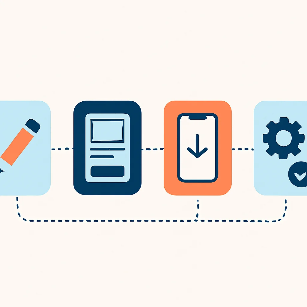 Offline-first app development process flowchart