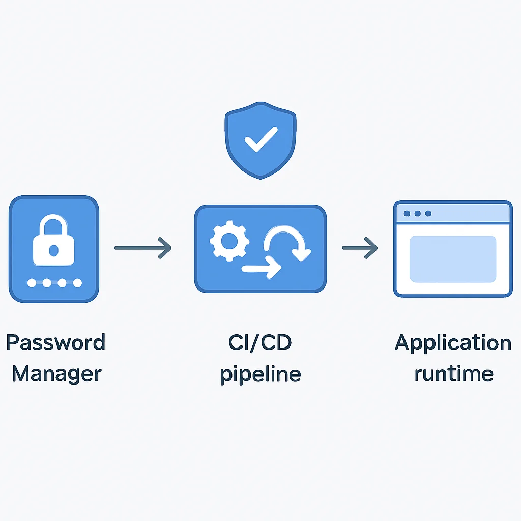 Secure secret delivery flowchart for CI/CD pipeline