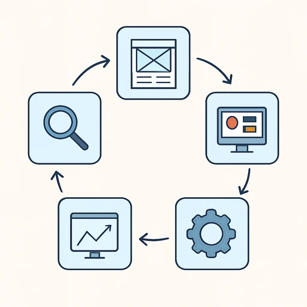 Iterative UI/UX design process flowchart
