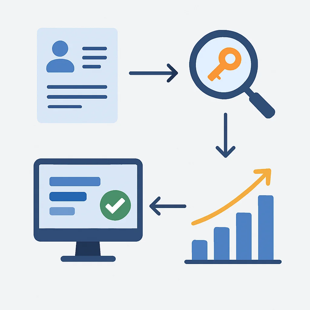 Developer CV optimization process flowchart