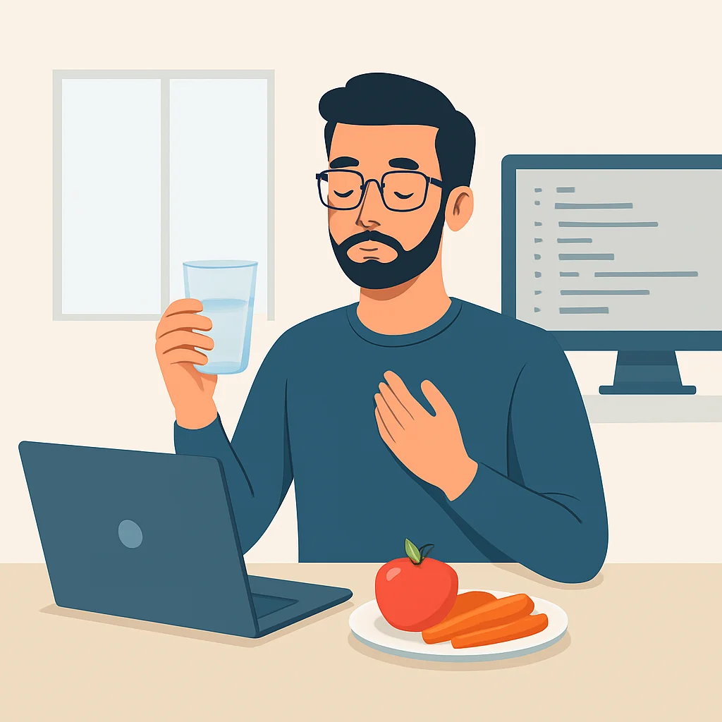 Developer taking a mindful break