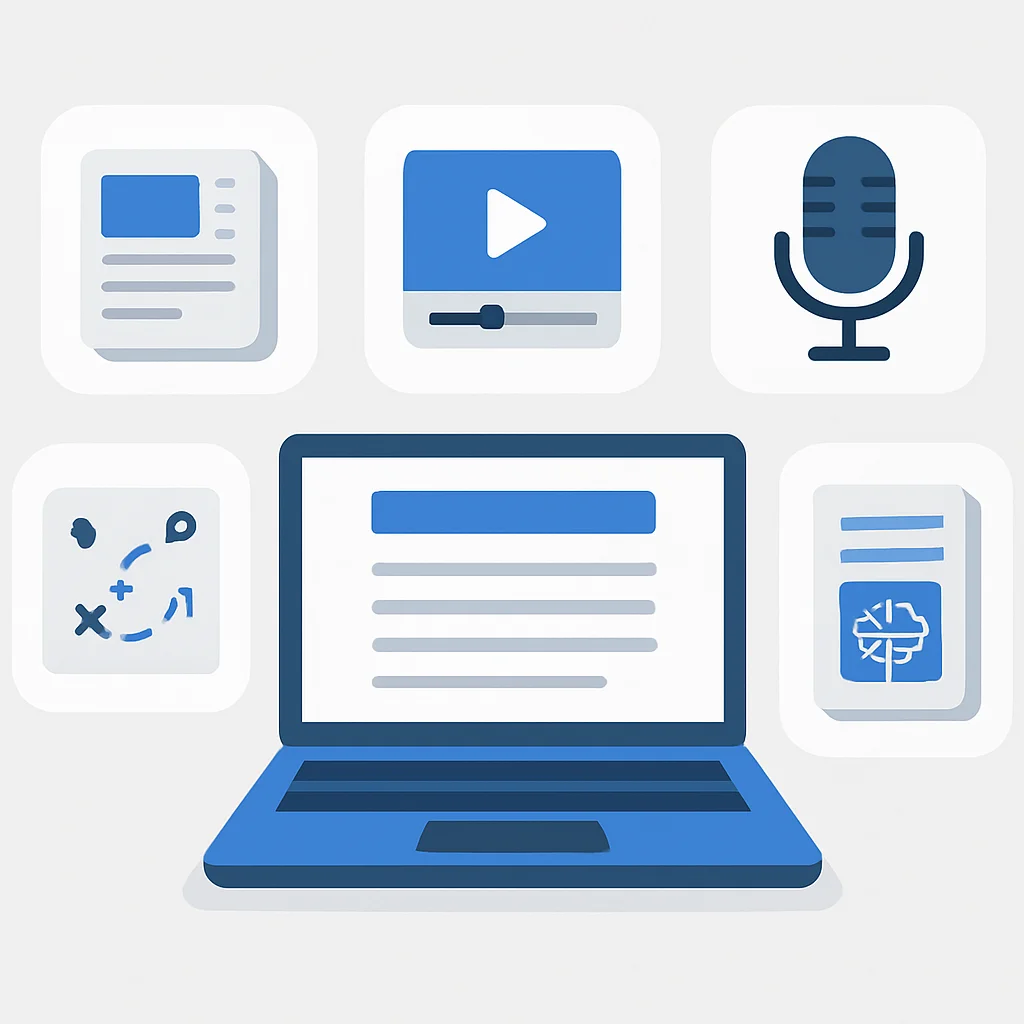 Tech blog content types infographic