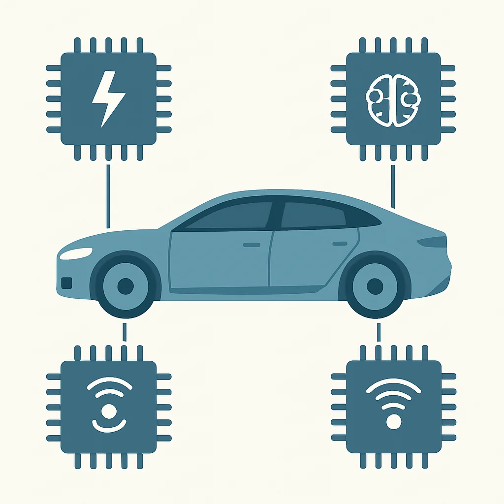 Chips in autonomous electric vehicles infographic