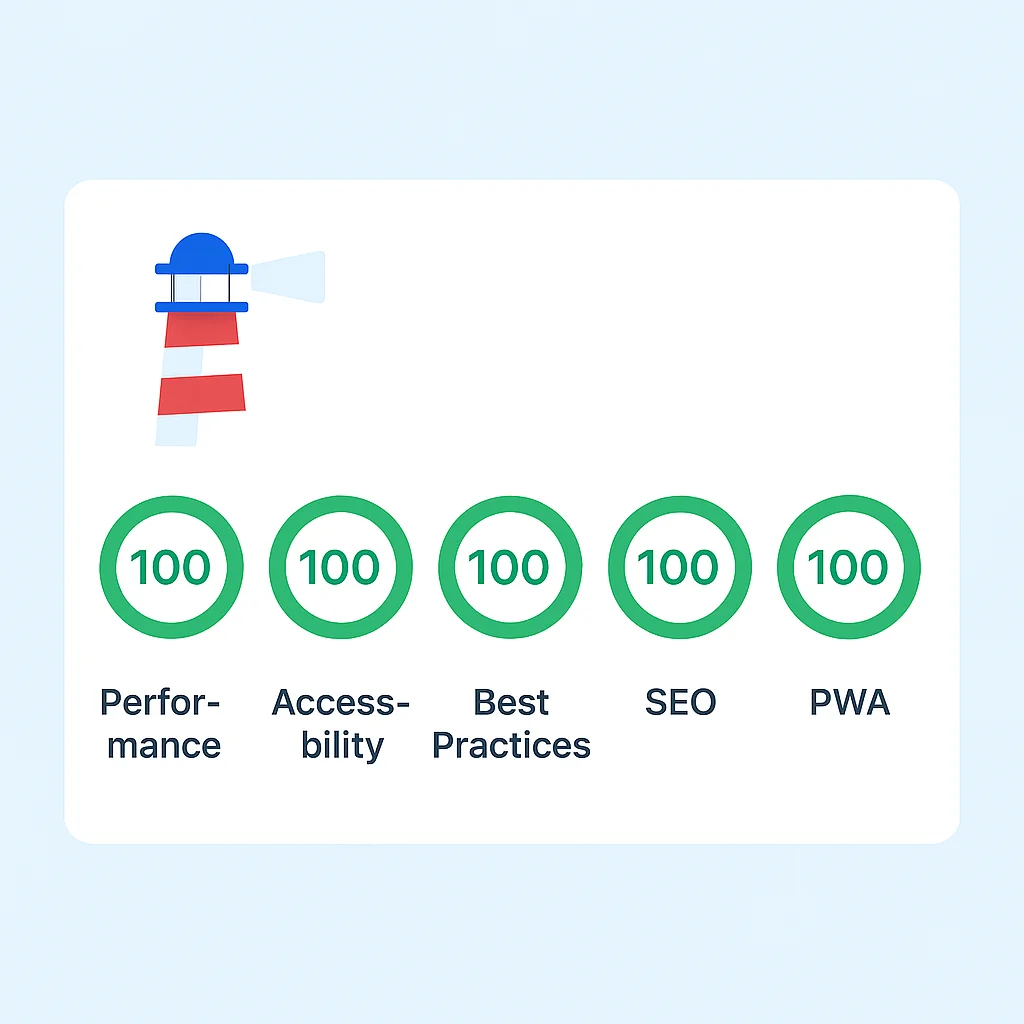 Google Lighthouse PWA audit report