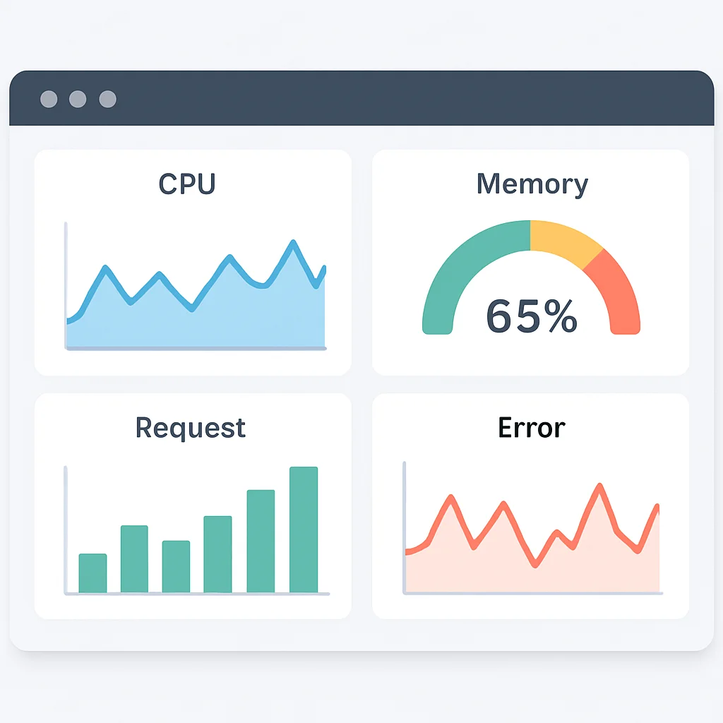 Grafana dashboard example for cloud application monitoring