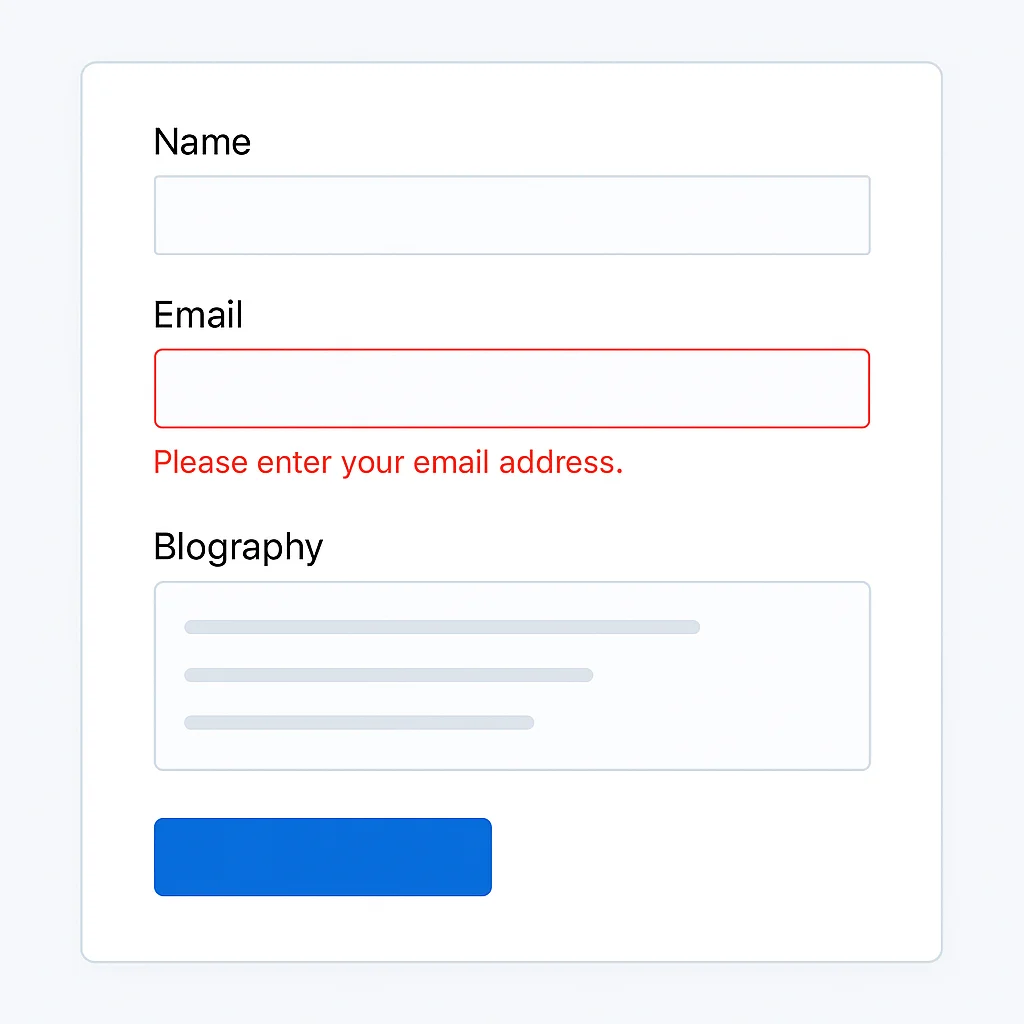 Accessible web form example