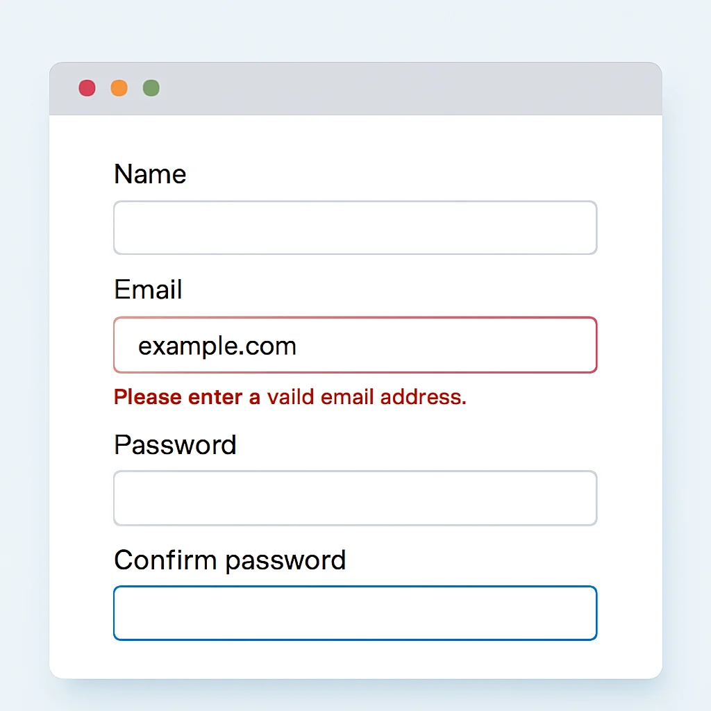 Accessible web form example