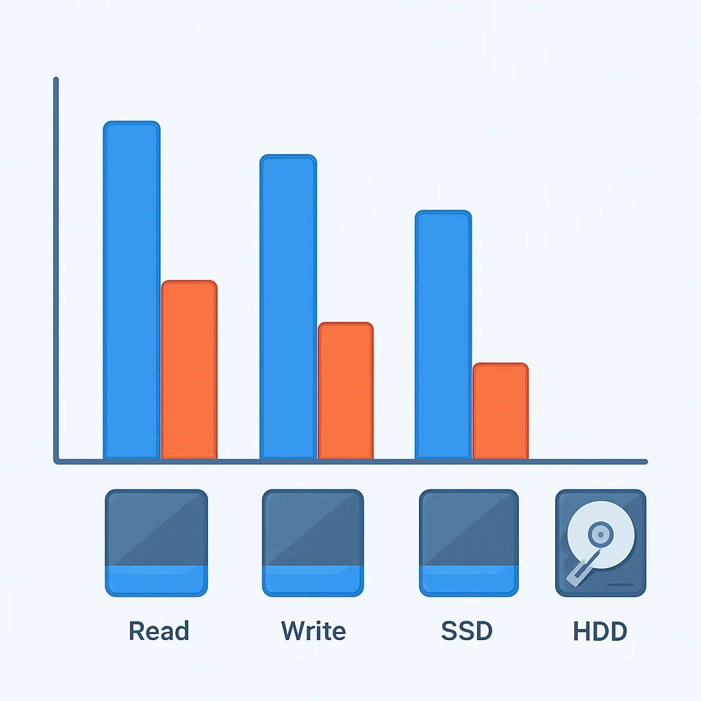 External SSD speed comparison benchmark graph
