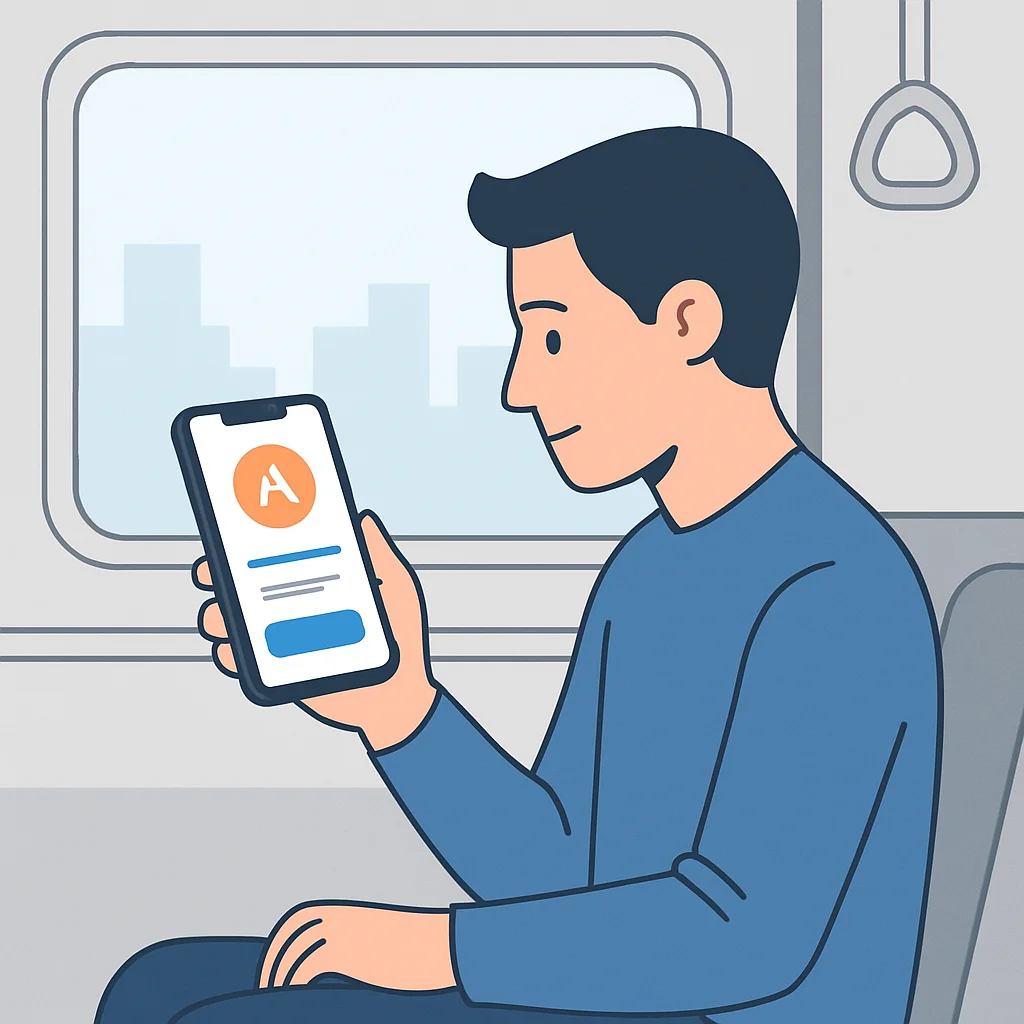 Language learning during commute on public transport