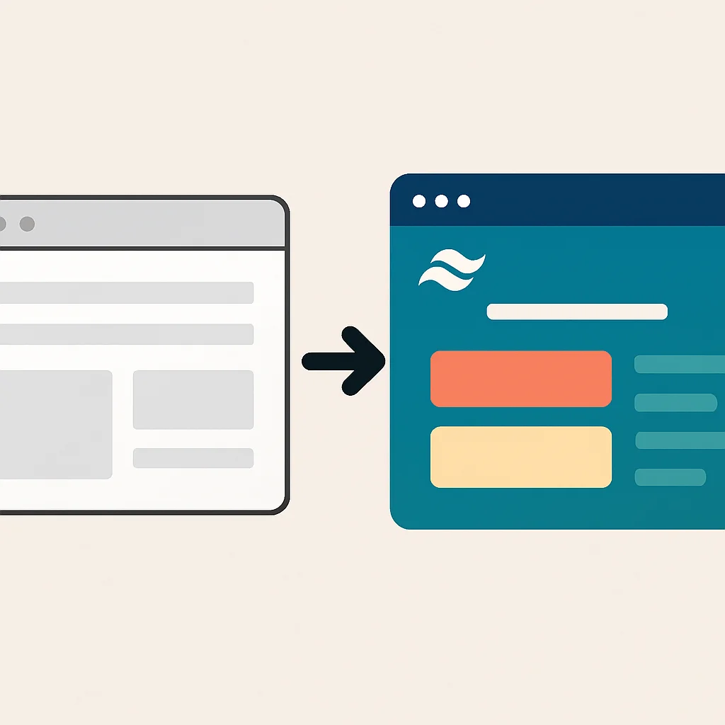Custom Tailwind CSS theme applied to a website UI