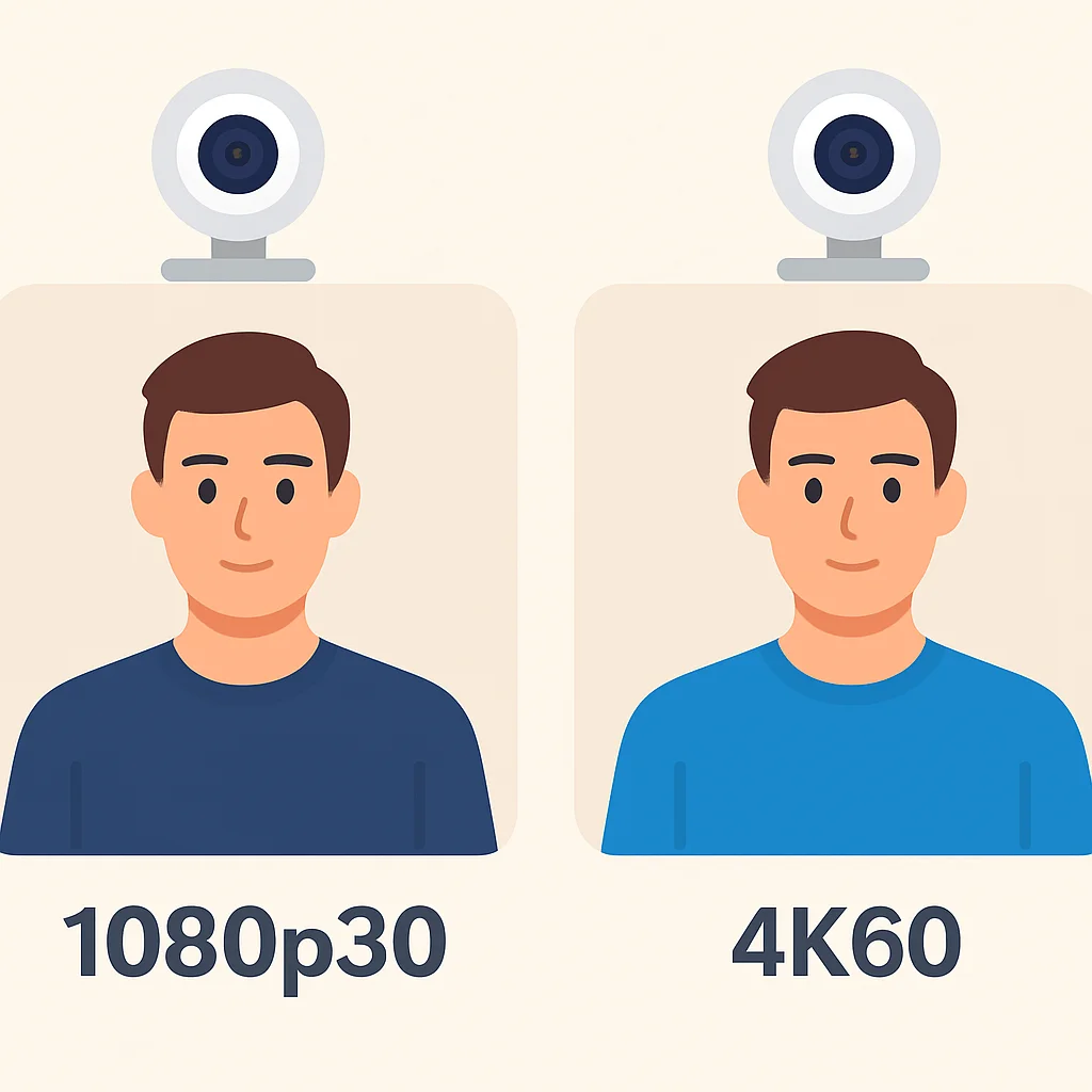 Webcam resolution and framerate comparison