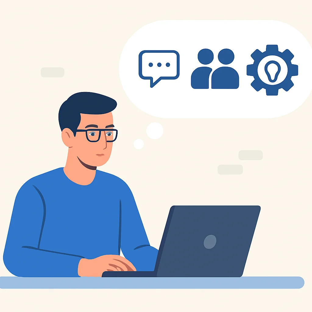 Developer demonstrating soft skills concept